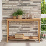Console Table Brown 110 x 40 x 75 cm Solid Teak Wood 42002312