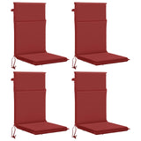 High Back Chair Cushion GEMERT 4 pcs 100% Polyester Wine Red 945772
