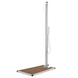 Garden Shower with Brown Base 225 cm Stainless Steel 3070790