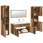 ZNTS 5 Piece Bathroom Furniture Set Old Wood Engineered Wood 3328919