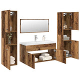 ZNTS 5 Piece Bathroom Furniture Set Old Wood Engineered Wood 3328919