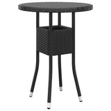 Garden Bistro Set Black Poly rattan Medium Removable Covers 3095901
