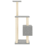 Cat Tree with Sisal Scratching Posts Light Grey 104 cm 171470