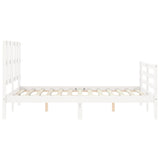 Bed Frame without Mattress White Small Double Solid Wood 3194087