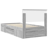 Bed Frame Grey Sonoma 90 x 200 cm Engineered Wood 3408807