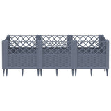 ZNTS Garden Planter with Pegs Blue Grey 123.5x43.5x43.5 cm PP 368019