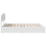 Storage Bed with Headboard White 140 x 200 cm Engineered Wood 3413089