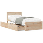 ZNTS Bed Frame without Mattress 90x190 cm Single Solid Wood Pine 846804