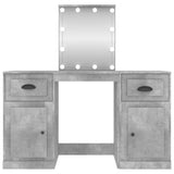 Dressing Table with LED Concrete Grey 130x50x132.5 cm 3185347