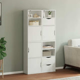 Side Cabinets 4 pcs "ODDA" White 40x24x79 cm Solid Wood Pine 3365351