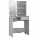 Dressing Table with LED Grey Sonoma 74.5x40x141 cm 820482