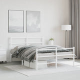 Metal Bed Frame without Mattress with Footboard White 140x190cm 355432