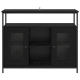 Sideboard Black Oak 100 x 35 x 80 cm Engineered Wood 882817