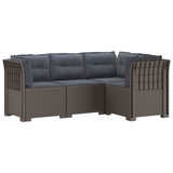 4-Seater Garden Sofa with Cushions Rattan Look PP Light Grey 3443993