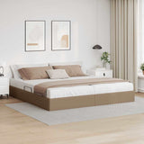 Storage Bed with Mattress Cappucino 200 x 200 cm Faux leather 3369964