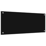 Kitchen Backsplash 2 pcs Black 100 x 40 cm Tempered Glass 3415551