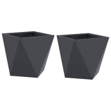 Planter 2 pcs Anthracite 30 x 30 x 30 cm Steel 883813