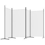 4-Panel Room Divider White 346x180 cm Fabric 350262