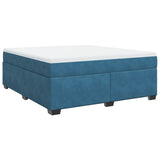 Box Spring Bed with Mattress Dark Blue 180x200 cm Velvet 3285303