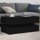 Coffee Table with LED Lights Black Oak 90x50x40 cm 862258
