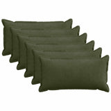 Cushion Cover 6 pcs HOUTEN Green 40 x 70 cm Corduroy 917835