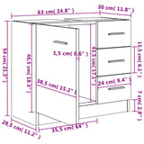 Sink Cabinet Concrete Grey 63x30x54 cm Engineered Wood 804188