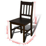 Dining Set 5 Pieces Pine Wood Brown 241221