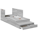 Storage Bed Frame with Drawer Grey sonoma 236.5 x 80 x 31.5 cm 3335602