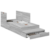 Storage Bed Frame with Drawer Grey sonoma 236.5 x 80 x 31.5 cm 3335602