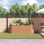 Garden Raised Bed Brown 240 x 80 x 81 cm Steel 42011327
