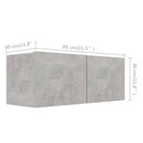 3 Piece TV Cabinet Set Concrete Grey Engineered Wood 3079074