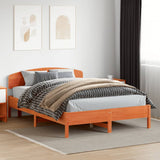 Bed Frame without Mattress Wax Brown 150x200 cm King Size Solid Wood Pine 3207208