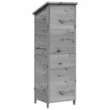 Garden Shed with Roof Grey 59 x 56 x 176 cm Solid Fir Wood 42033462