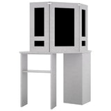 Corner Dressing Table with LED Concrete Grey 111x54x141.5 cm 326535