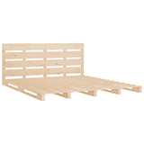 ZNTS Bed Frame without Mattress 200x200 cm Solid Wood Pine 3120152