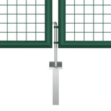 ZNTS Mesh Garden Gate Steel 390x125 cm Green 145749