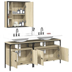 ZNTS 3 Piece Bathroom Cabinet Set Sonoma Oak Engineered Wood 3214726