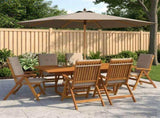 7-Piece Garden Dining Set Natural Solid Acacia Wood 3434524