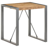 321599 Dining Table 70x70x75 cm Solid Rough Mango Wood