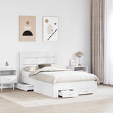 Bed Frame with Drawer White 120 x 190 cm Engineered Wood 3411996