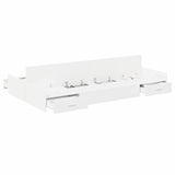 Storage Bed Frame White 120 x 190 cm Engineered Wood 3335325