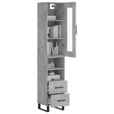 Highboard Concrete Grey 34.5x34x180 cm Engineered Wood 3199325