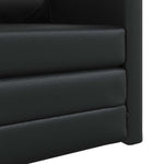 Floor Sofa Bed with Cushion Black 74 x 77 x 81 cm Faux leather 4106635