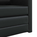 Floor Sofa Bed with Cushion Black 74 x 77 x 81 cm Faux leather 4106635