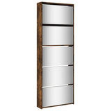 Shoe Cabinet with Mirror 5-Layer Smoked Oak 63x17x169.5 cm 3228283
