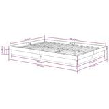 819903 Bed Frame without Mattress White Solid Wood 120x200 cm