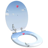 Soft-Close Toilet Seat 2 pcs Blue 44 x 38 cm MDF board 3414546
