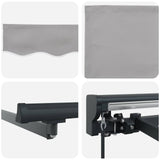 Awning Frame Light Grey 500 x 300 cm Polyester with PU coating 3331385