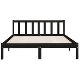 ZNTS 810086 Bed Frame without Mattress Black Solid Wood 140x200 cm