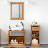 Bathroom Furniture Set VIGO 3 pcs Honey Brown Solid Pine Wood 3328543